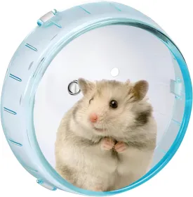 4.7 Inch Hamster Exercise Wheel - Attachable to Cage, 12cm Durable Plastic Small Animal Running Wheel for Hamsters/Gerbils (Blue)