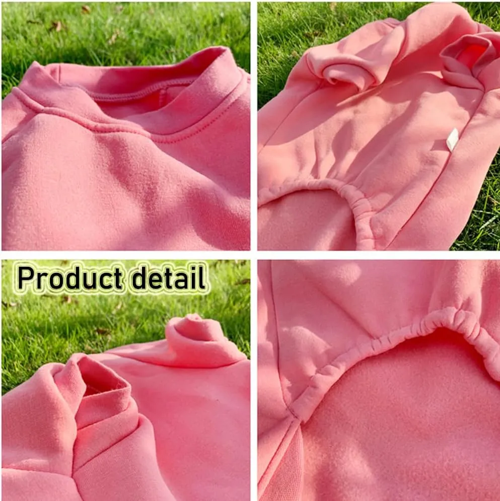 ANIAC Pink Dog Sweater with Long Sleeves and Fleece - Warm Puppy Sweatshirt for Medium Dogs (2-44 lbs) - Boy or Girl (Pink, X-Large)