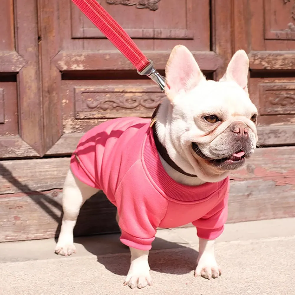 ANIAC Pink Dog Sweater with Long Sleeves and Fleece - Warm Puppy Sweatshirt for Medium Dogs (2-44 lbs) - Boy or Girl (Pink, X-Large)