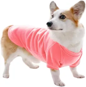 ANIAC Pink Dog Sweater with Long Sleeves and Fleece - Warm Puppy Sweatshirt for Medium Dogs (2-44 lbs) - Boy or Girl (Pink, X-Large)