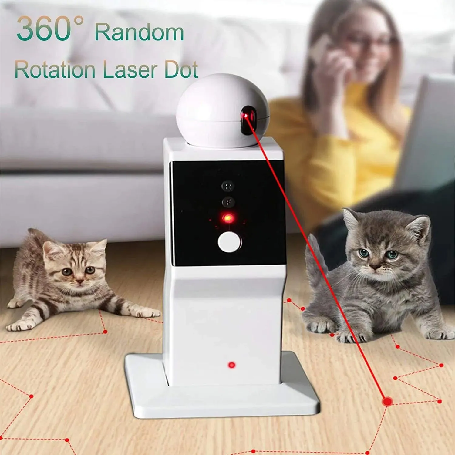 Automatic Cat Laser Toy - Interactive Red Dot Exercising Fun