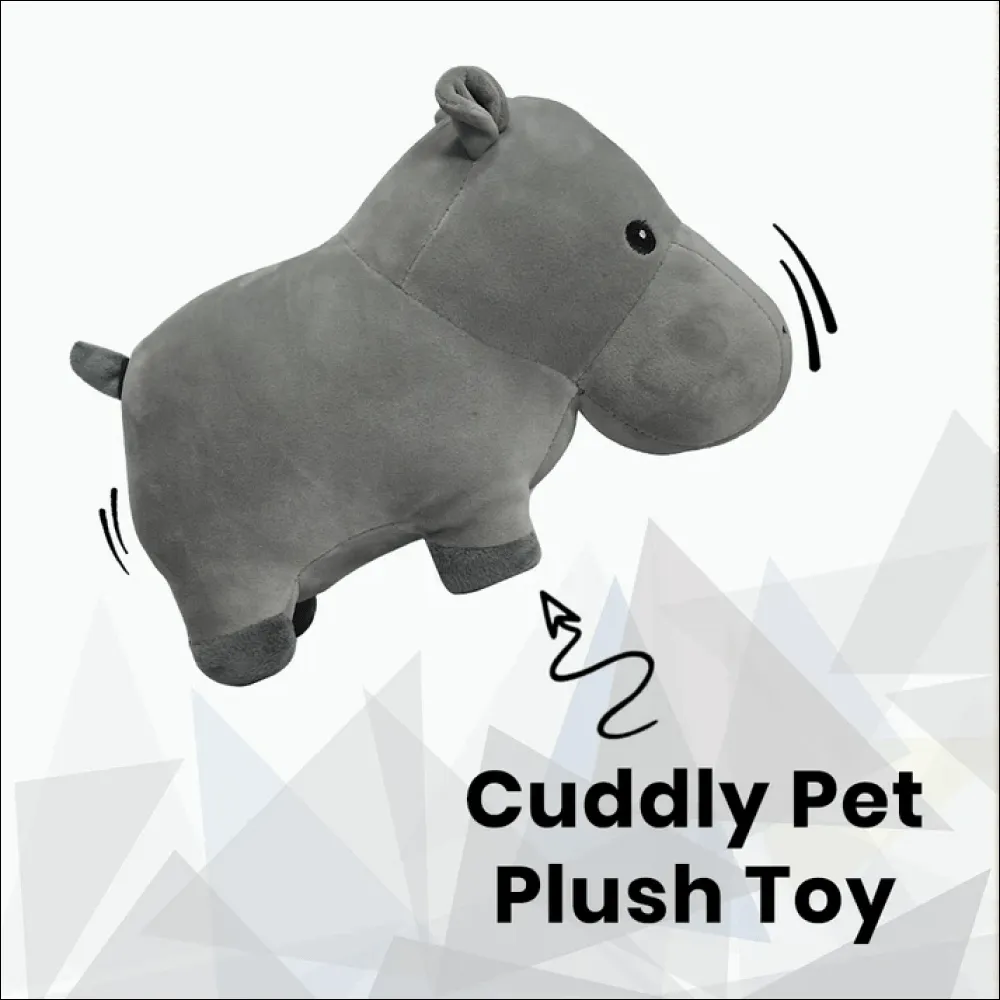 Basil Cuddly Soft Hippo Plush Toy for Dogs and Cats (Grey)