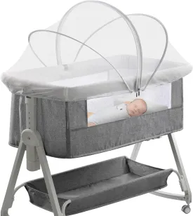 Bassinet Cover Mosquito Net for Crib, Bassinet with Cover Prevents Entry of Insects/Pets, Crib Mesh for Bedside Sleeper/Crib/Travel Crib (White-Small)