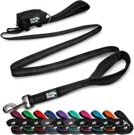 Black Rhino Heavy Duty Dog Leash - 6ft Long Leash for Medium and Large Dogs - Dual Handle Training Lead with Padded Grip, Bag, Reflective Stitching, and Weather Resistant