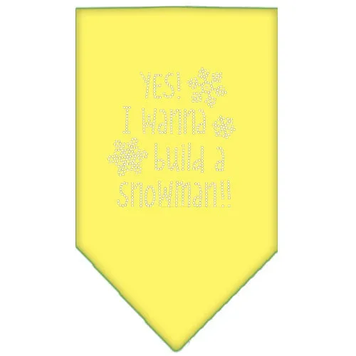 Christmas Pet and Dog Bandana Rhinestone, "Yes! I Want To Build A Snowman"