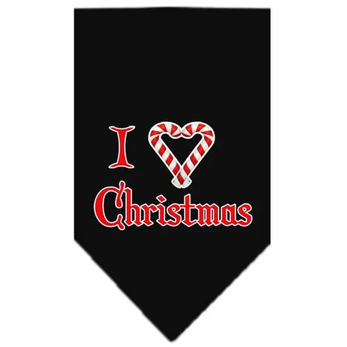 Christmas Pet and Dog Bandana Screen Printed, "I Heart Christmas"