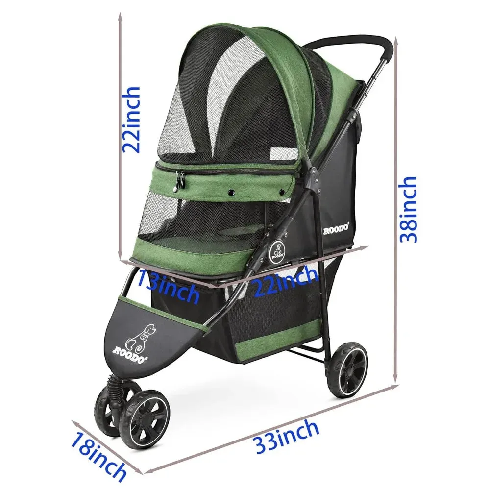 Compact Three-Wheeled Pet Stroller