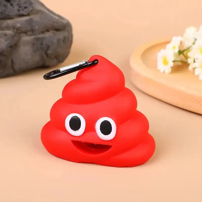 Creative Poop Shaped Pet Poop Waste Bag Dispenser | Portable Pet Bin Bag Holder with Clip Pet Dog Leash Outdoor Walking and Travel