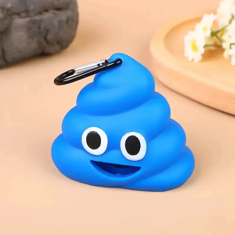 Creative Poop Shaped Pet Poop Waste Bag Dispenser | Portable Pet Bin Bag Holder with Clip Pet Dog Leash Outdoor Walking and Travel