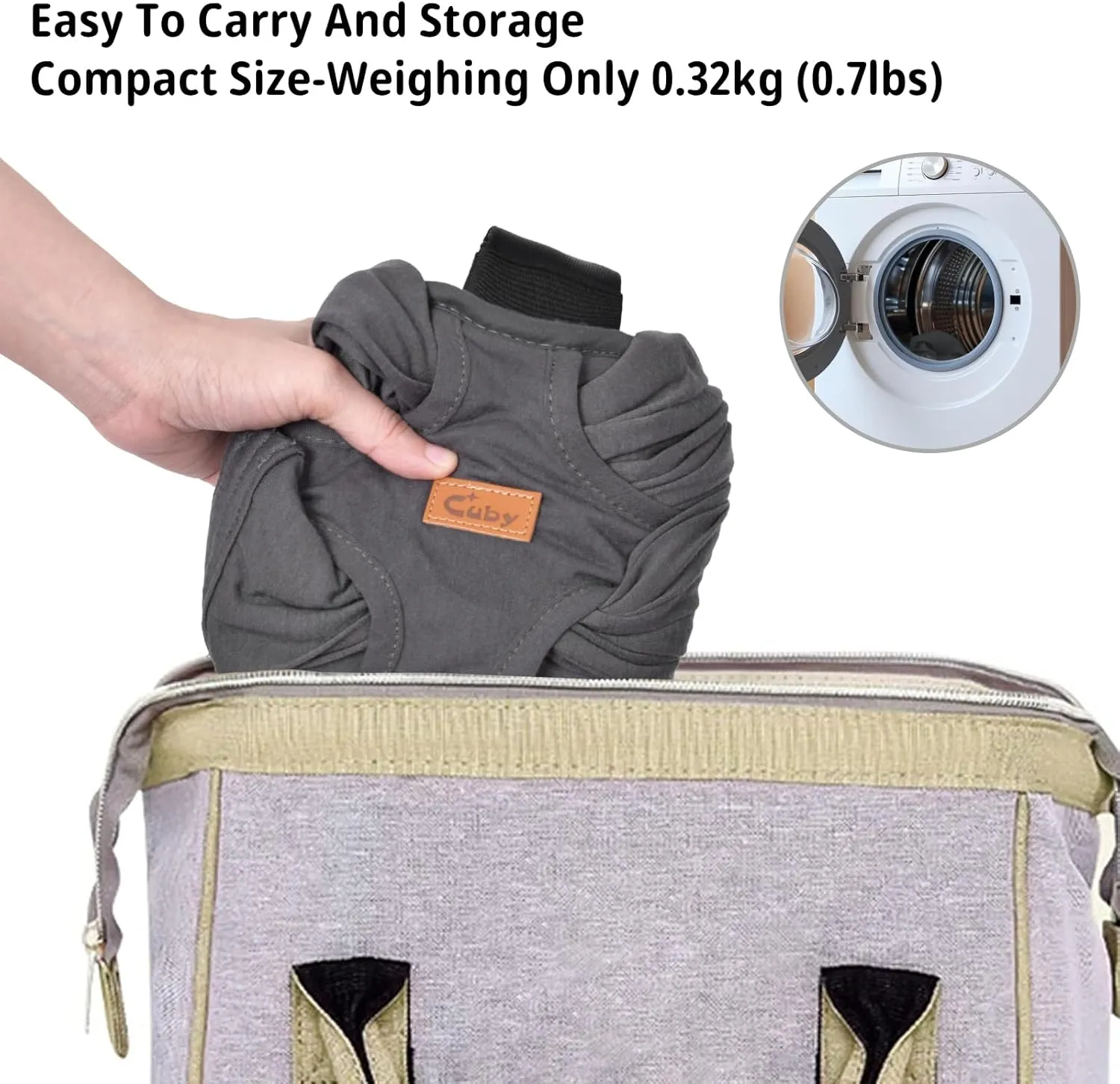CUBY Swaddle Dog Sling Carrier for Small Dogs, Front Pet Sling Carrier Chest,Hands Free Adjustable Cat Sling Carrier Soft Cotton Reducing Pain Puppy Sling Carrier for Small Pet Up to 10lb (Dark Gray)