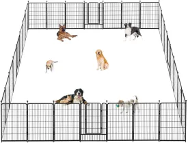 Dog Pen Portable Dog Fence Dog Playpen for Large Dogs, 40" Tall Dog Playpen Dog Fencing Outdoor 30 Panels Black Metal Dog Play Pens Exercise Fencing with Door Pet Play Pen for Camping, Yard