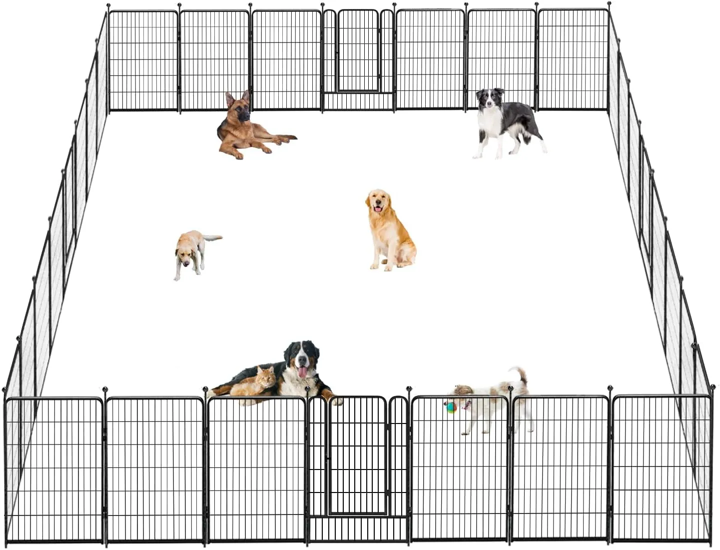 Dog Pen Portable Dog Fence Dog Playpen for Large Dogs, 40" Tall Dog Playpen Dog Fencing Outdoor 30 Panels Black Metal Dog Play Pens Exercise Fencing with Door Pet Play Pen for Camping, Yard
