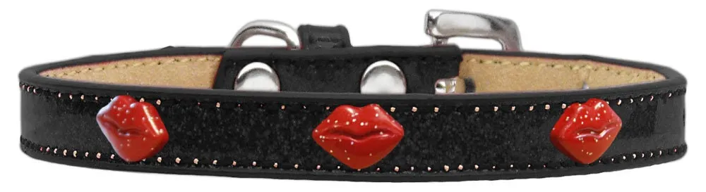 Dog, Puppy & Pet Widget Ice Cream Collar, "Red Glitter Lips"