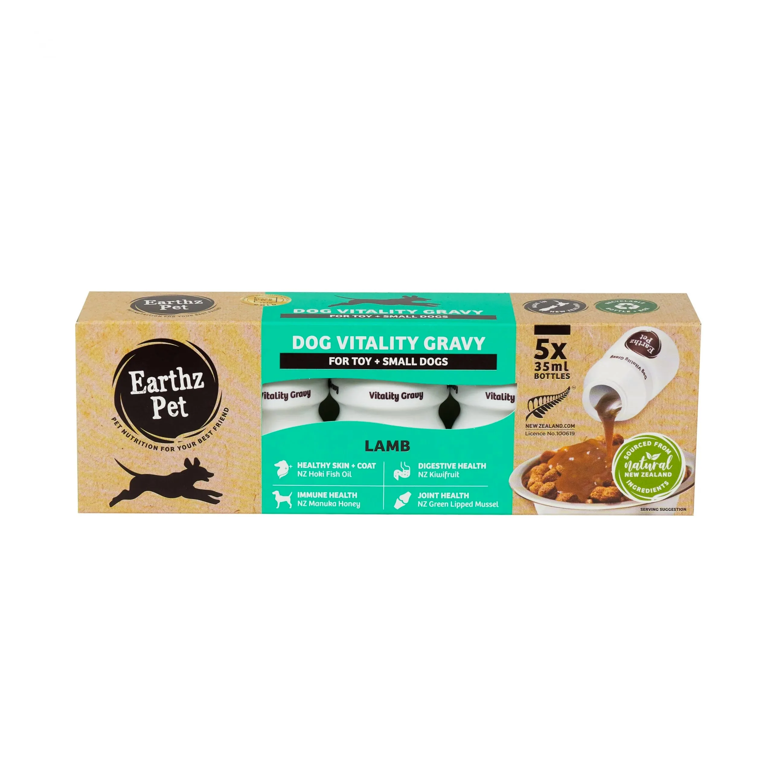 Earthz Pet Lamb Dog Vitality Gravy - Toy/Small Dog (5x35mL Pack)