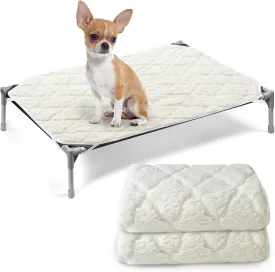 Elevated 2 Pack Soft Plush Dog/Cat Beds Pad, Waterproof with Corner Straps, Machine Washable (Pad Only, Bed not Included)