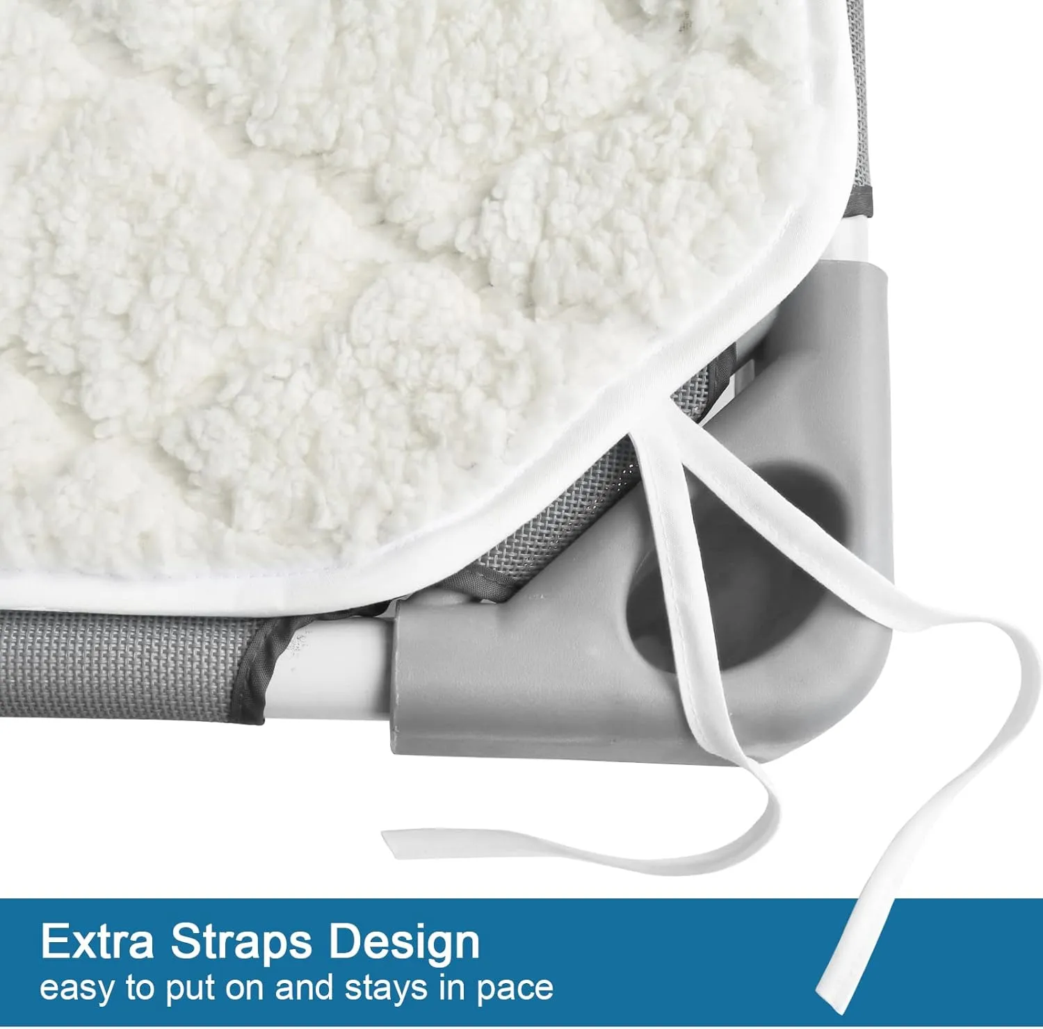 Elevated Dog Pad 2 Pack - Waterproof, Soft Plush, Machine Washable for Pet Cot, Large Size With Corner Straps (Pad Only, Bed Not Included)