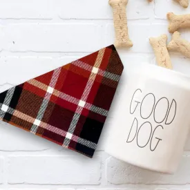 Fall Orange Plaid Dog Bandana or Cat Bandana