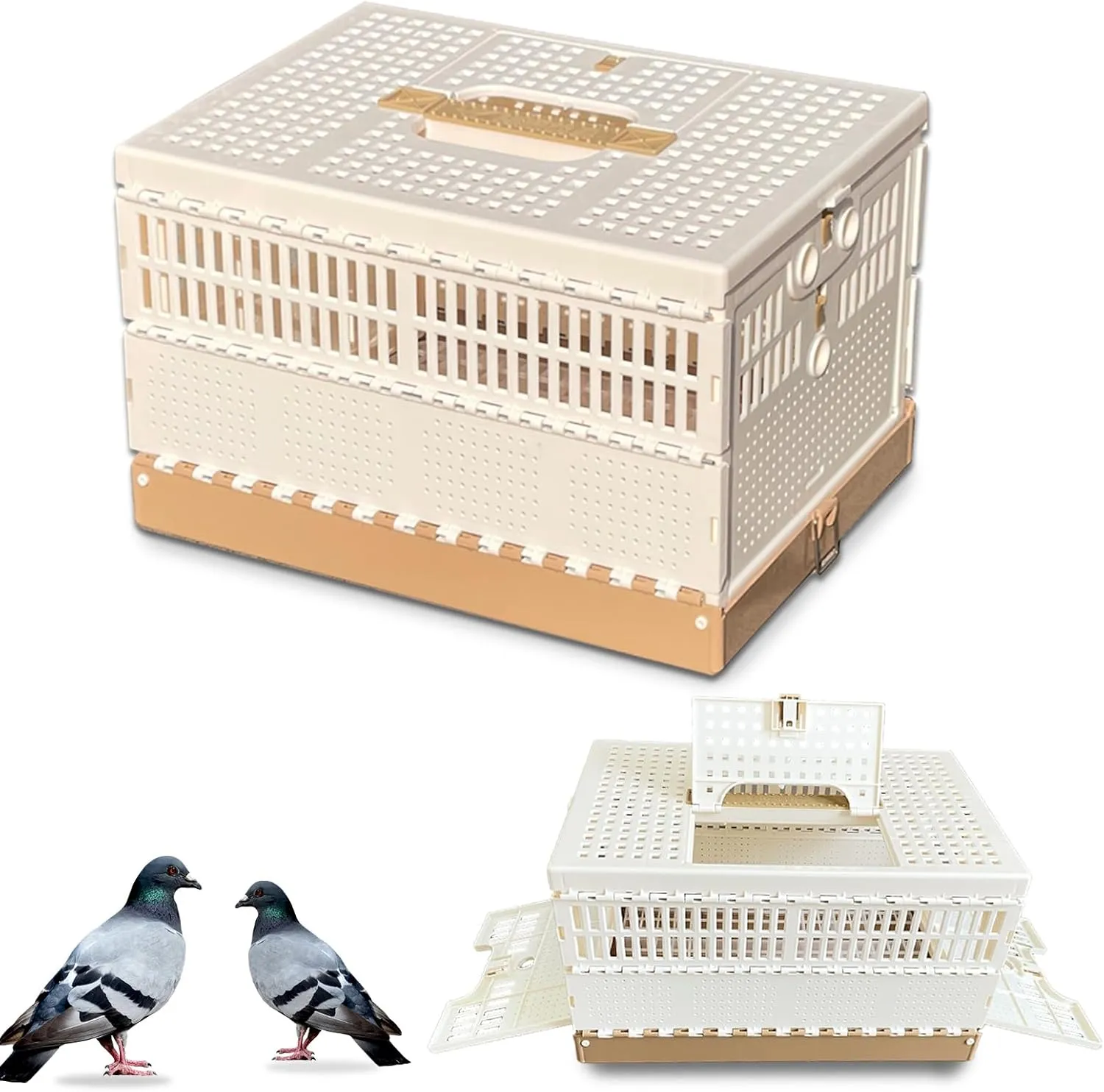 Folding Bird Cage Pigeons Travel Cage Training Cage Release Pairing Cage Plastic Nest Box for Pet Bird Racing Small Animals