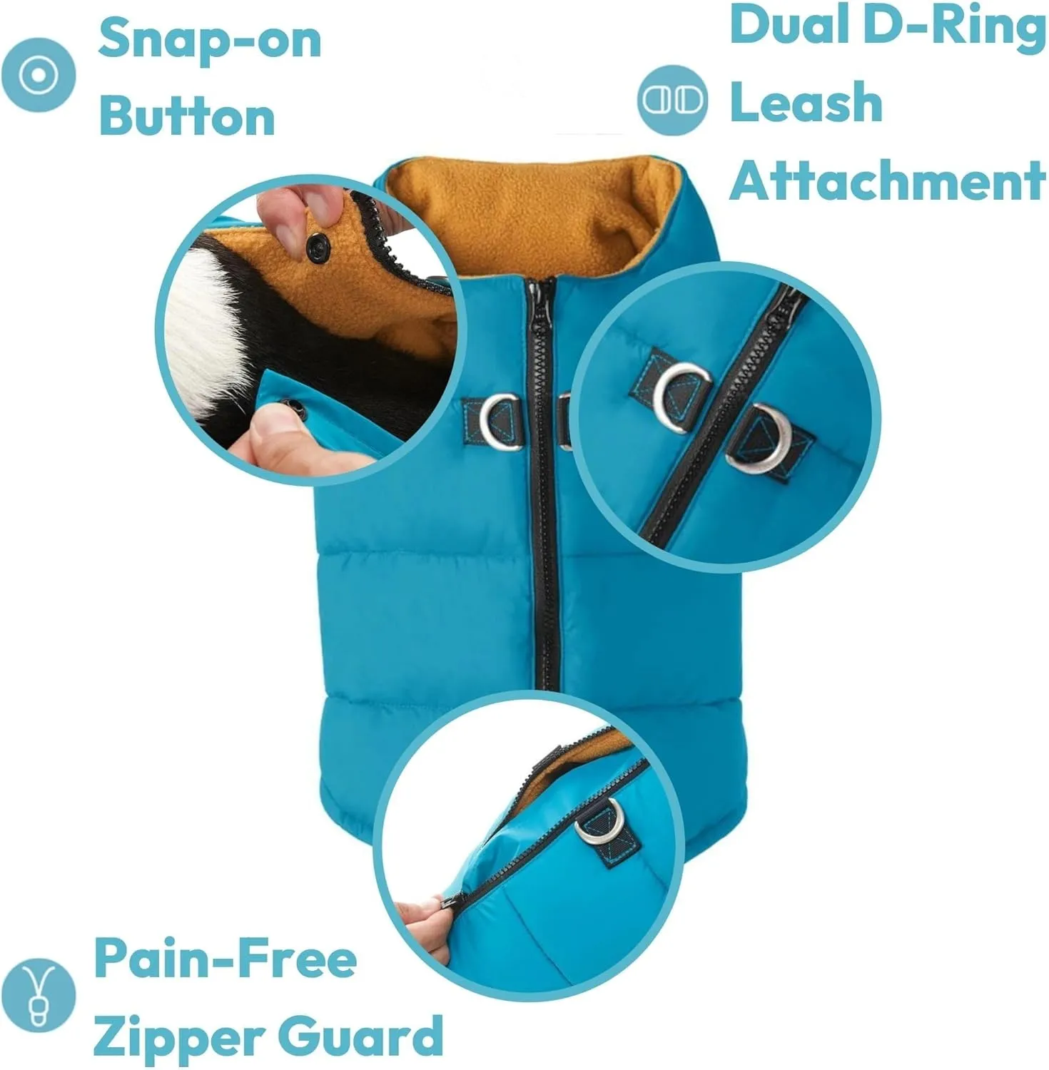 Gooby Padded Vest Dog Jacket - Solid Green, X-Small - Warm Zip Up Vest Fleece Jacket with Dual D Ring Leash - Water Resistant Sweater - Clothes for Small and Medium Dogs