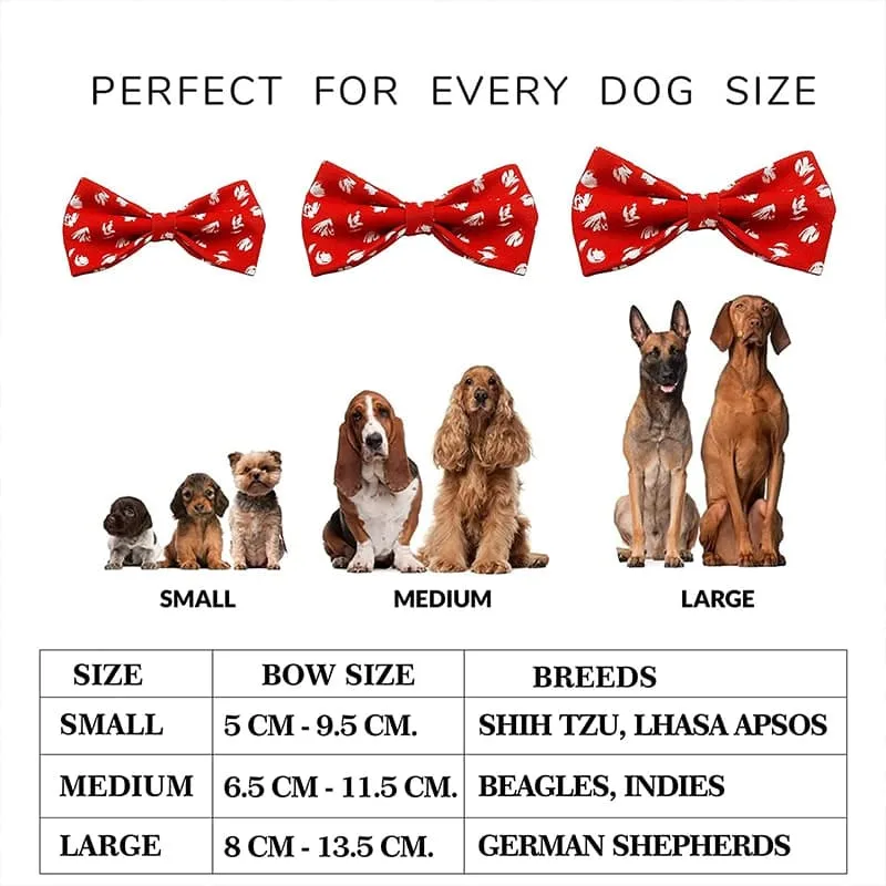 Goofy Tails X Design Chefz Summer Staycation Pet Bow Tie/Bowtie for Dogs & Cats (Kisser Design, Red)