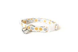 Gray & Golden Yellow Honeycomb Cat Collar