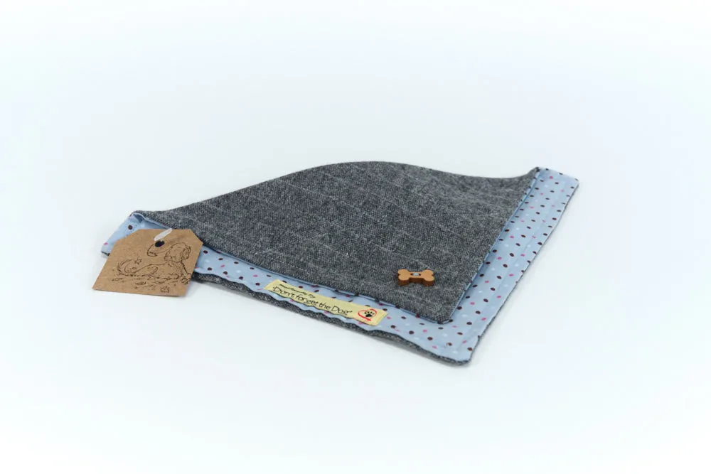 Grey Tweed Neckerchief Bandana