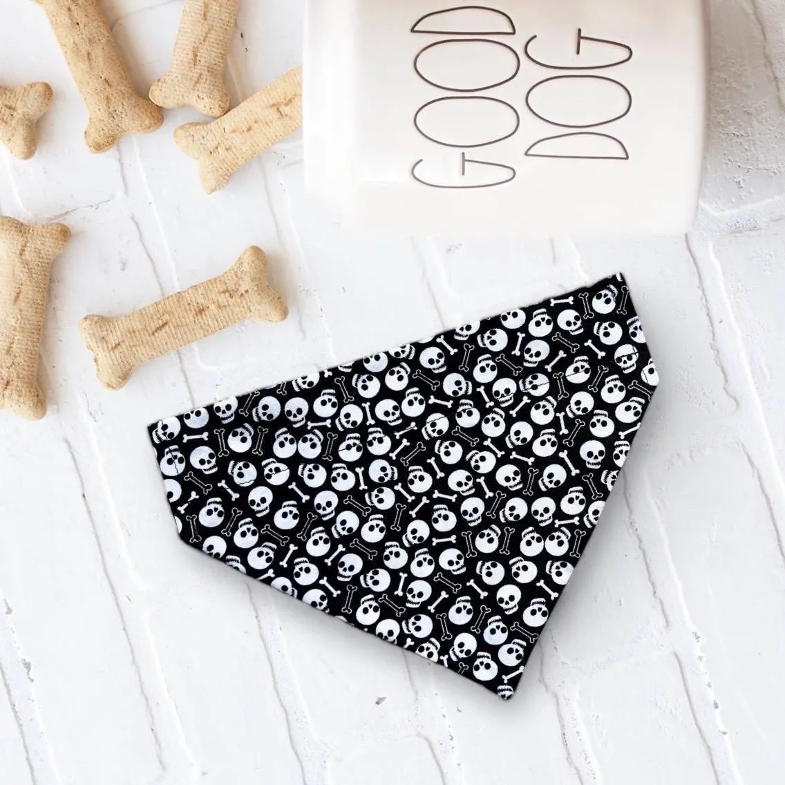 Halloween Dog Bandana or Cat Bandana- Skeleton