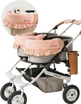 Harryspet Margaret The Lace Edition Pet Stroller Cover, Coral Pink