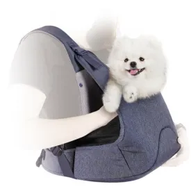 Ibiyaya Hug Pack Padded & Mesh Dog Sling Carrier - Denim Blue
