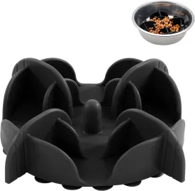 Jaoul Slow Feeder Dog Bowls Insert, X-Large 7 Inch Cuttable Slow Feeder Insert with 32 Octopus Suction Cups for Medium to Large Breed Dog Bowls (Black)