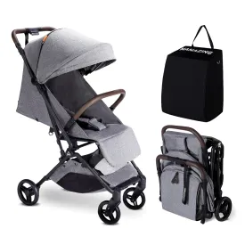 Lightweight Baby Travel Stroller with Carbor Fiber Frame, Compact & Airplane-Friendly, One-Handed Folding Design, 11.6 lbs, Perfect for Toddlers, Grey