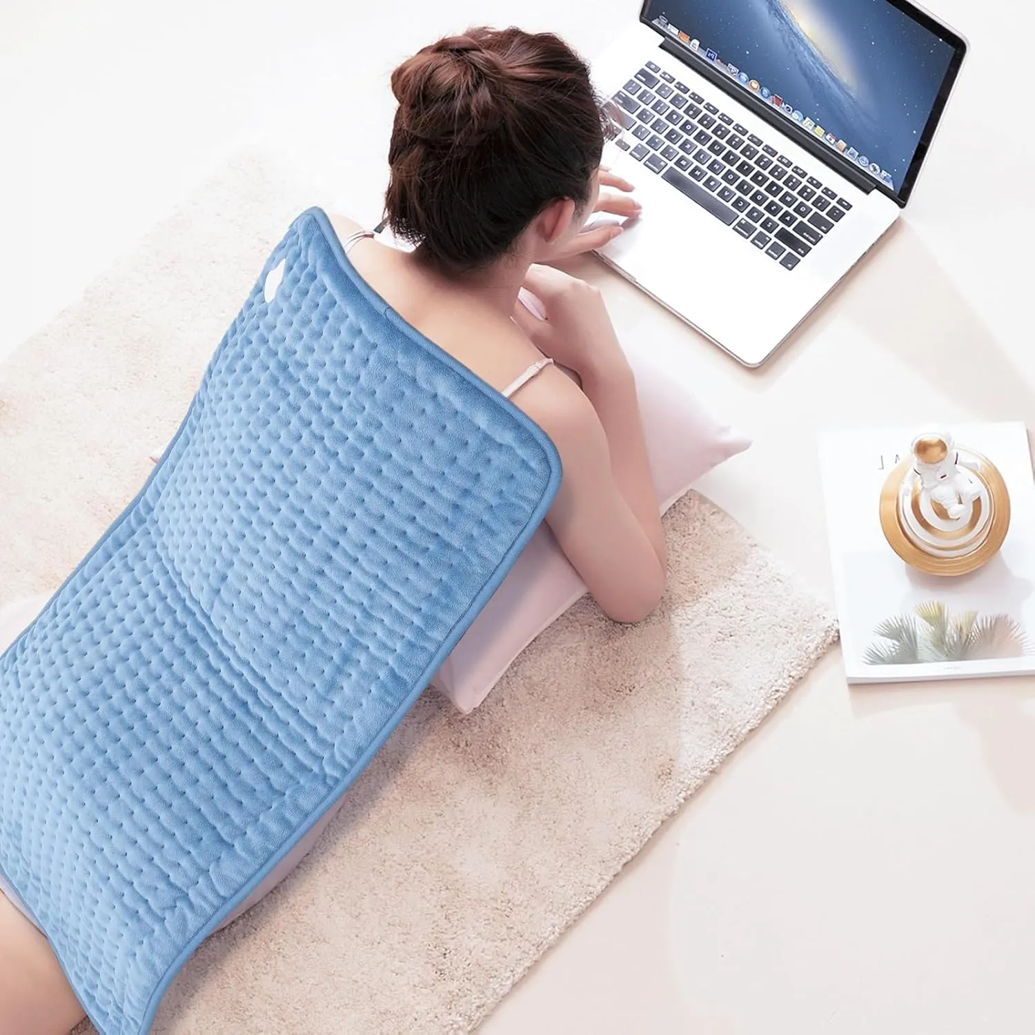 Magshion Electric Heat Pad for Back, Legs and Knee Pain Relief, 6 Heat Settings & Auto Shut Off, Machine Washable Extra Large Heating Pad for Period Cramps, Gifts for Women (17" x 33", Dark Gray)