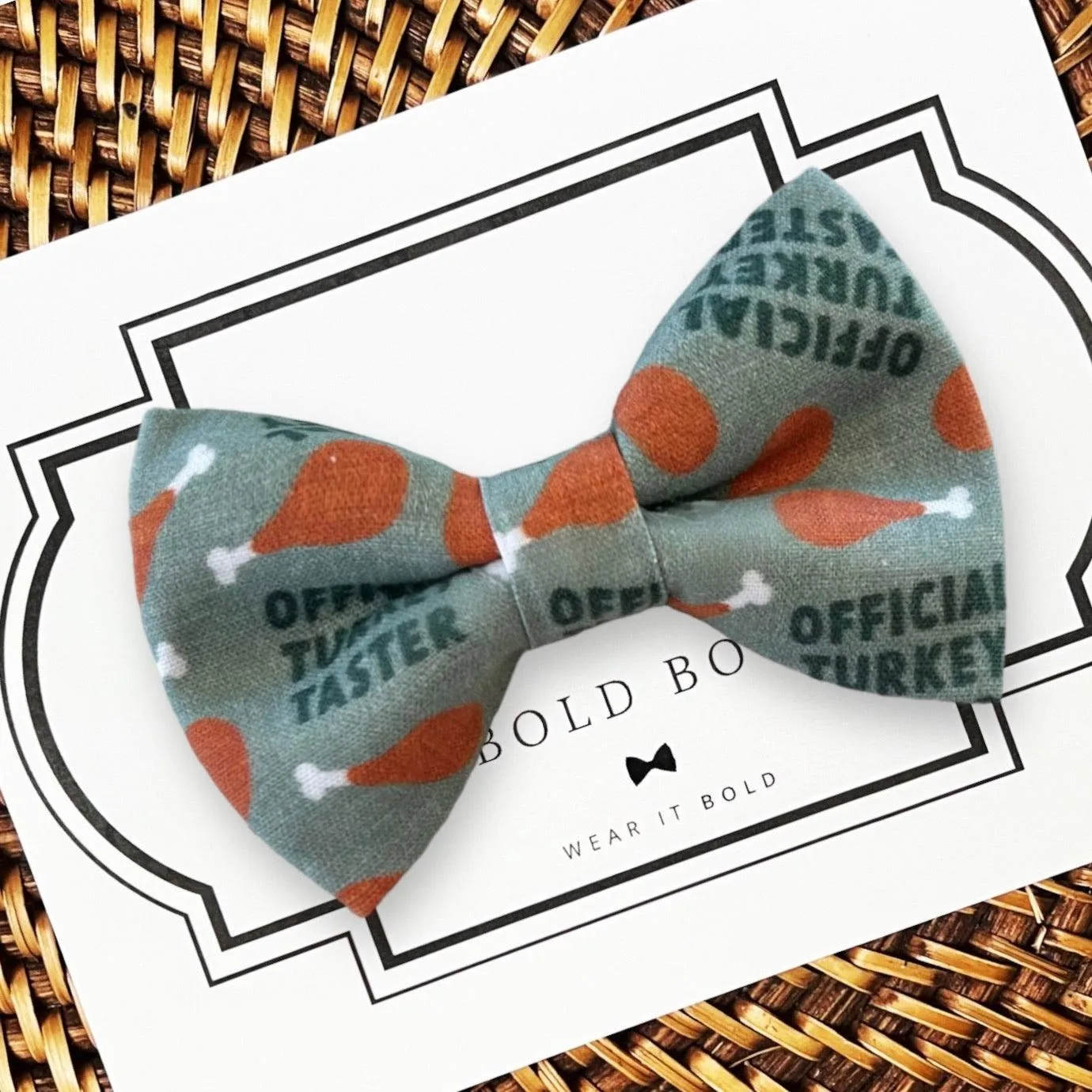 Official Turkey Taster Thanksgiving Bow for Dog Collar and Cat Collar