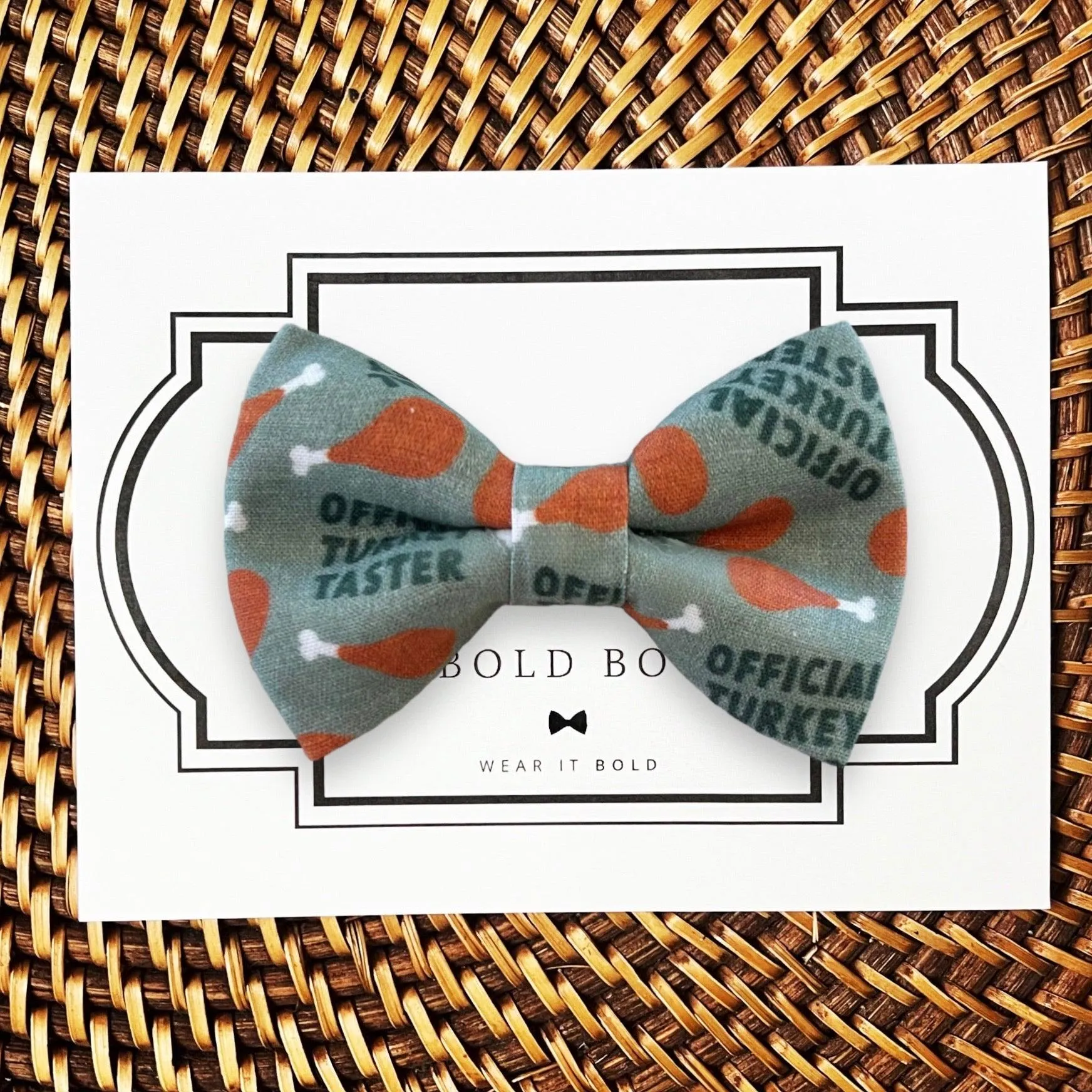 Official Turkey Taster Thanksgiving Bow for Dog Collar and Cat Collar