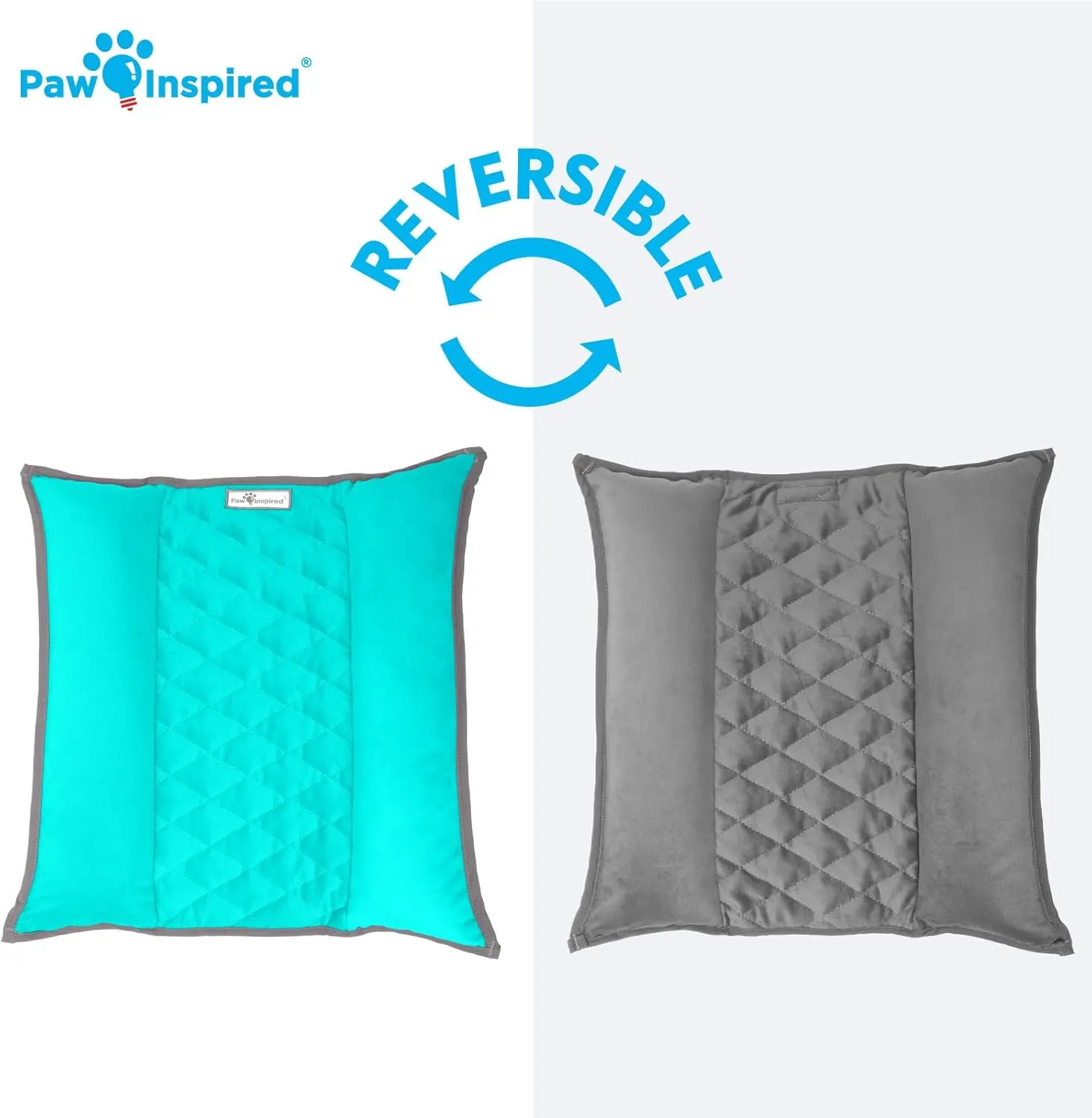 Paw Inspired Snuggle Bunny Bed for Rabbits, Cats, Dogs and Other Small Pets and Animals | Reversible Fleece Bedding with Padded Sides (Gray/Green)