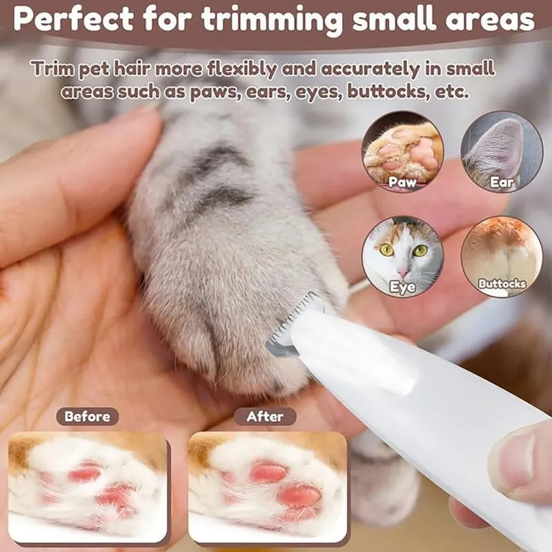 Pet Micro Trimmer,2024 New Low Noise Cordless Dog Paw Trimmer, Rechargeable Pet Hair Trimmer for Grooming, Multifunctional Pet Hair Clippers