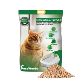 PetsWorld Natural Pine Cat Litter: Non-clumping, low dust, odor control, suitable for sifting boxes