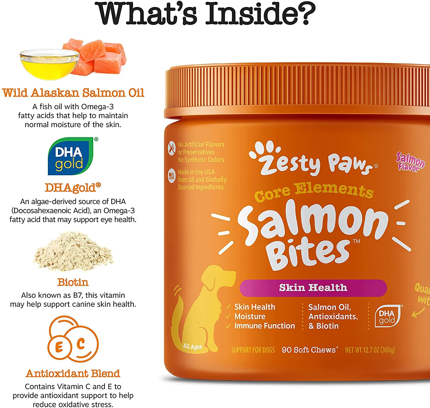 Salmon Fish Oil Omega 3 for Dogs, Wild Alaskan Salmon Oil, Anti Itch Skin & Coat   Allergy Support, Hip & Joint, Arthritis Dog Supplement, EPA & DHA