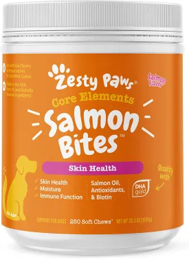 Salmon Fish Oil Omega 3 for Dogs, Wild Alaskan Salmon Oil, Anti Itch Skin & Coat   Allergy Support, Hip & Joint, Arthritis Dog Supplement, EPA & DHA