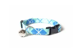 Sky Blue Plaid Cat Collar