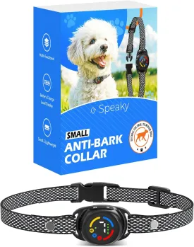 SPEAKY Bark Collar for Small Dogs 5-15lbs  No Shock Dog Bark Collar for Small and Medium Dogs  Bark Collar  Smart Bark Detection  Beep & Vibration  Waterproof  Rechargeable
