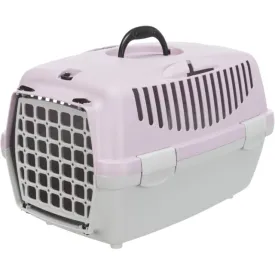 Trixie | Small Pet, Puppy & Kitten Transport Box | XS Capri 1 - Light Grey & Lilac