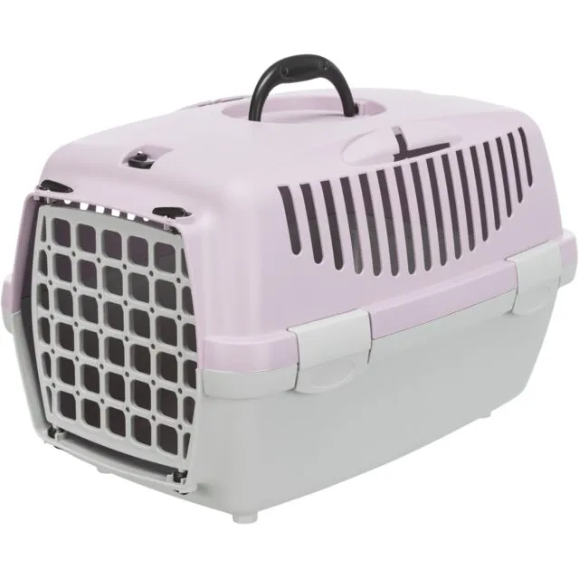 Trixie | Small Pet, Puppy & Kitten Transport Box | XS Capri 1 - Light Grey & Lilac