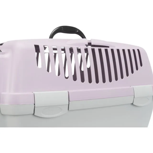 Trixie | Small Pet, Puppy & Kitten Transport Box | XS Capri 1 - Light Grey & Lilac