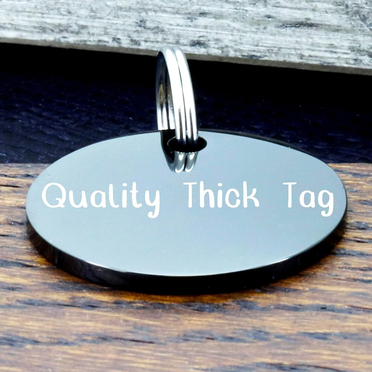 UltraJoys Stainless Steel Round ID Tags w/ Lunar Phases Design - Dog, Cat Tags, Personalized Front & Back Engraving