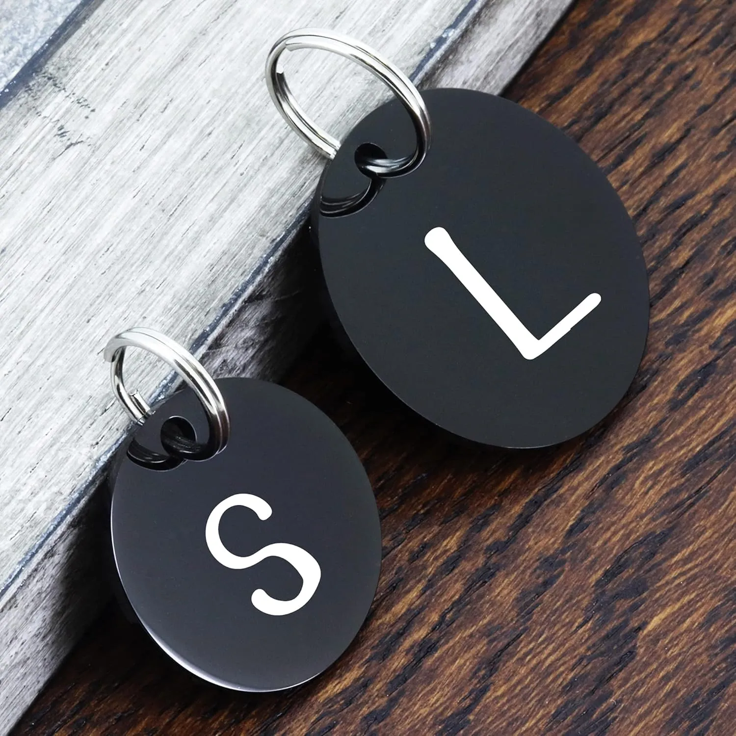 UltraJoys Stainless Steel Round ID Tags w/ Lunar Phases Design - Dog, Cat Tags, Personalized Front & Back Engraving