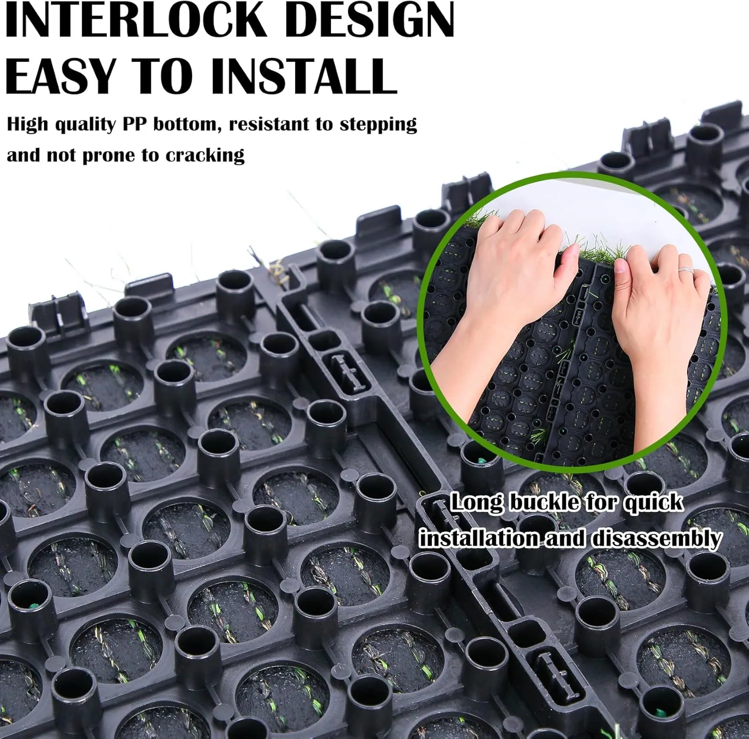 XLX TURF Interlocking Fake Grass Tiles for Dogs Potty Training- 12" x 12" Pet Artificial Grass Squares with Drainage, 6 Pack