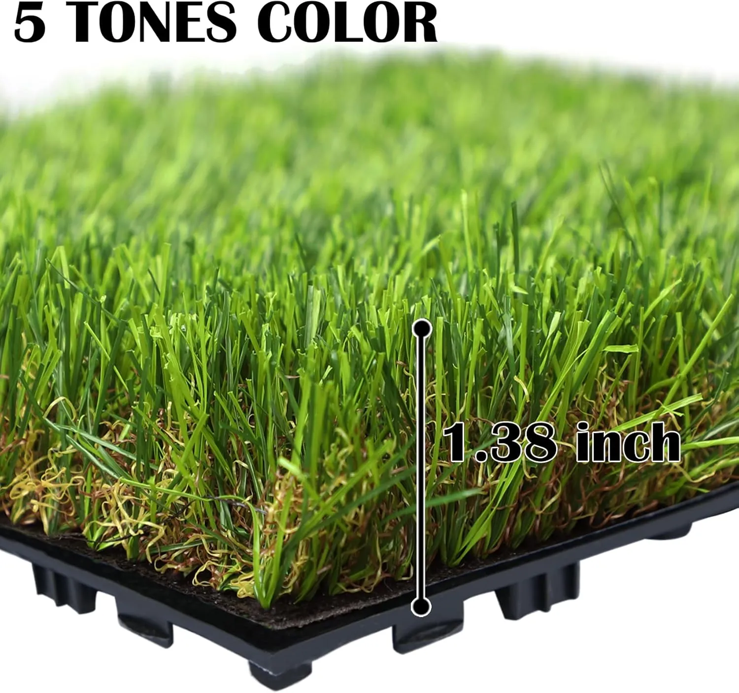 XLX TURF Interlocking Fake Grass Tiles for Dogs Potty Training- 12" x 12" Pet Artificial Grass Squares with Drainage, 6 Pack